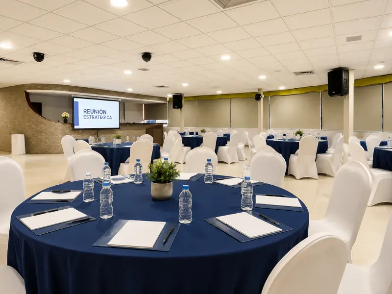 Salón de Waikiki preparado para una reunión de trabajo